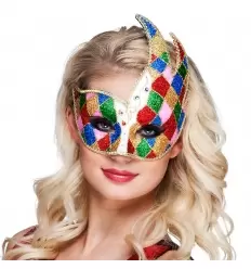 Antifaz cresta veneciano multicolor 2