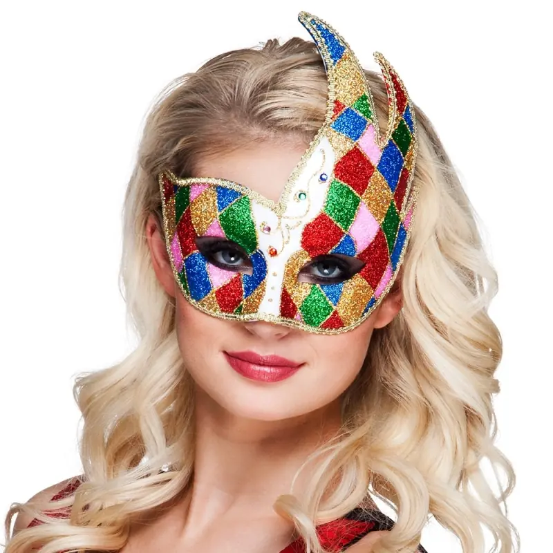 Antifaz cresta veneciano multicolor