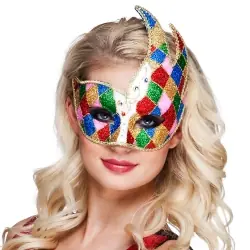 Antifaz cresta veneciano multicolor
