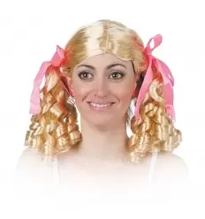 Schoolgirl wig with corkscrews