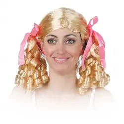 Schoolgirl wig with corkscrews