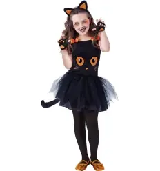 DISFRAZ GATITA NEGRA TUTUWEEN INFANTIL