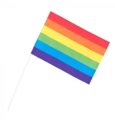 BANDERA CON PALO ARCOIRIS