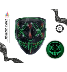 MÁSCARA CON TUBOS DE LUZ VERDE