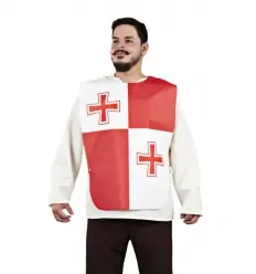 Peto medieval doble cruz adulto
