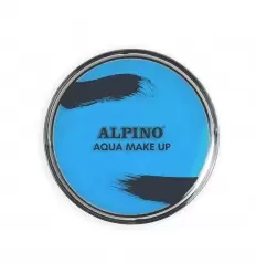 Maquillaje azul al agua en polvera