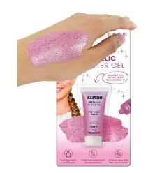 Gel glitter metalico rosa