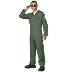 DISFRAZ AVIADOR VERDE ADULTO