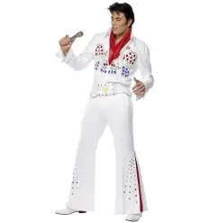 DISFRAZ ELVIS BLANCO LUJO ADULTO
