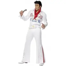DISFRAZ ELVIS BLANCO LUJO ADULTO