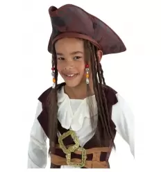 SOMBRERO PIRATA CON RASTAS INFANTIL