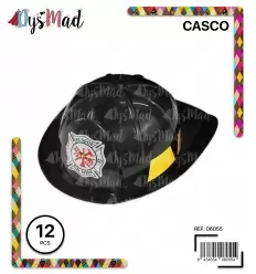 CASCO BOMBERO NEGRO ADULTO