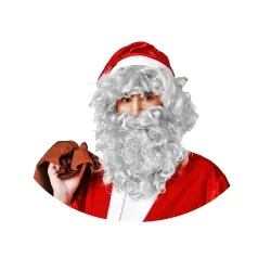 Conjunto de peruca e barba de Pai Natal / Sábio