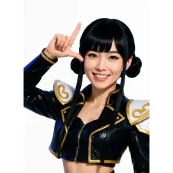 Peruca K-Pop Zoey negra adulto