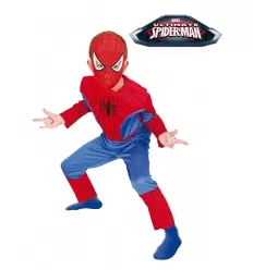 Fato musculoso de spiderman crianças