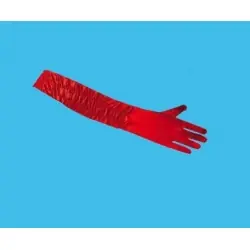Luvas vermelhas com dobras. 60 cm