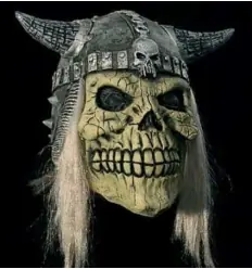 Máscara de crânio viking com cabelo