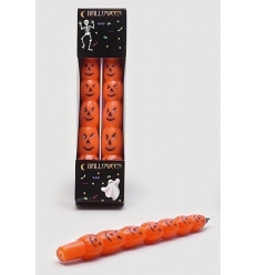 Velas calabaza terror naranja