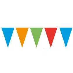 Bandeirolas triangulares em fita