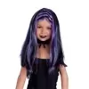 PELUCA BRUJITA NEGRA CON MECHAS LILAS