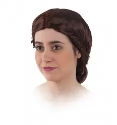 PELUCA CON TRENZADO LATERAL Y MOÑO