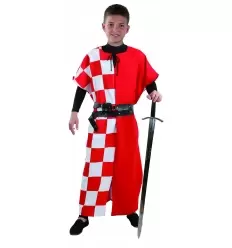 TUNICA SOBREVESTA MEDIEVAL INFATIL CUADROS