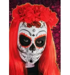 MASCARA CALAVERA CATRINA ROSA
