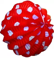 FAROL ESFERICO ROJO LUNARES BLANCOS 