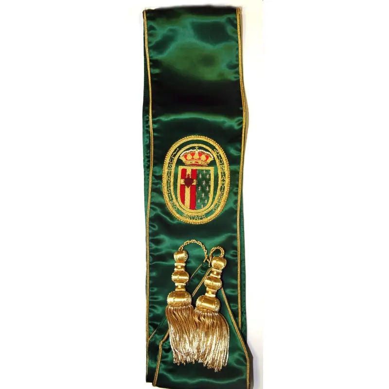 BANDA CONCEJAL ESCUDO PERSONALIZADO BORDADO Y FLECOS 