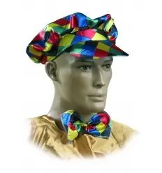 Casquette noeud papillon arlequine adulte