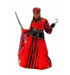 DÉguisement pirate rayures rouges fille