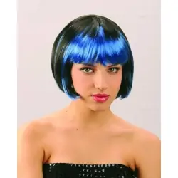 Wig with blue fringe