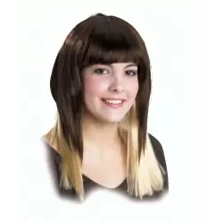 Wig long hair and blond tips